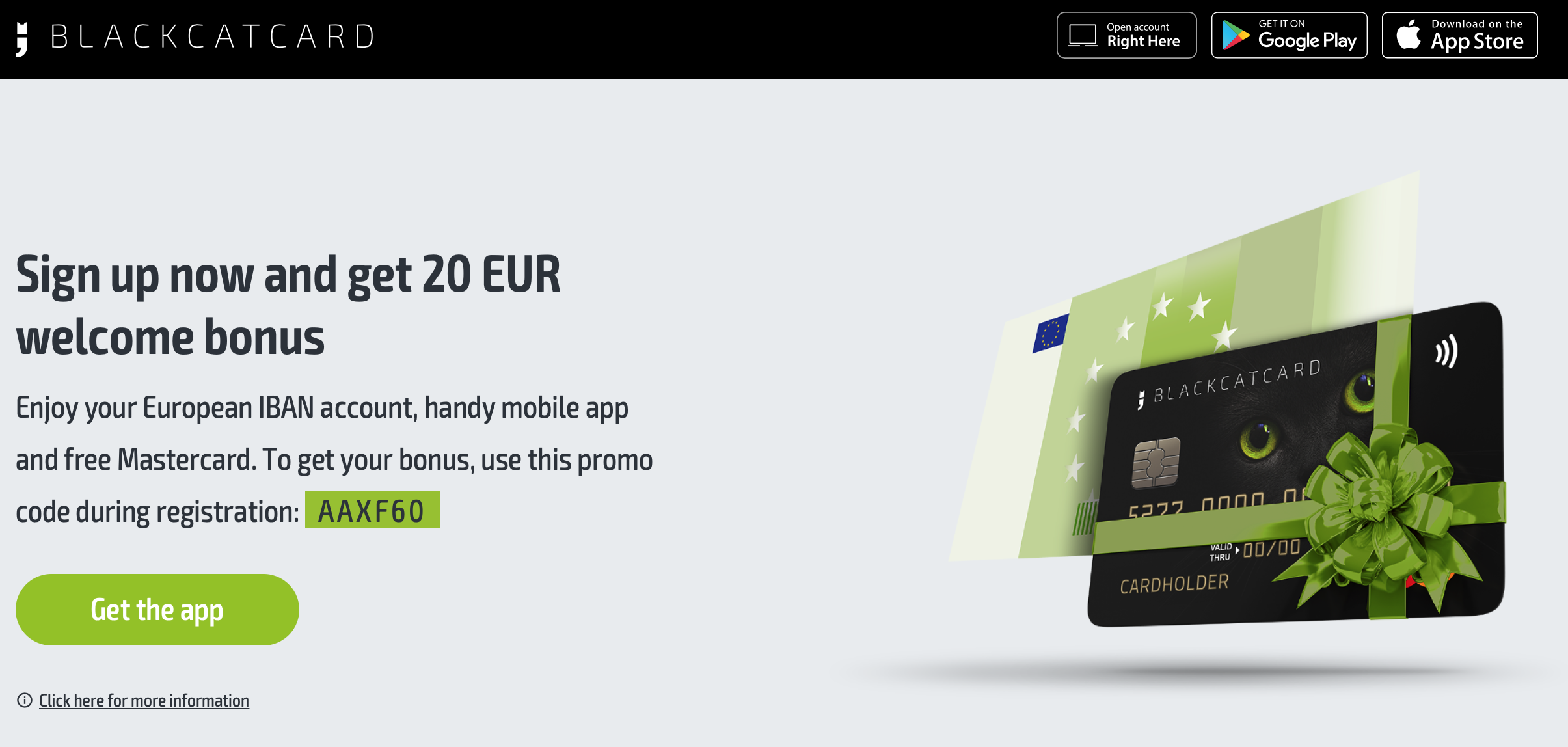 promocja blackcatcard 20 euro premii powitalnej dla nowych użytkowników